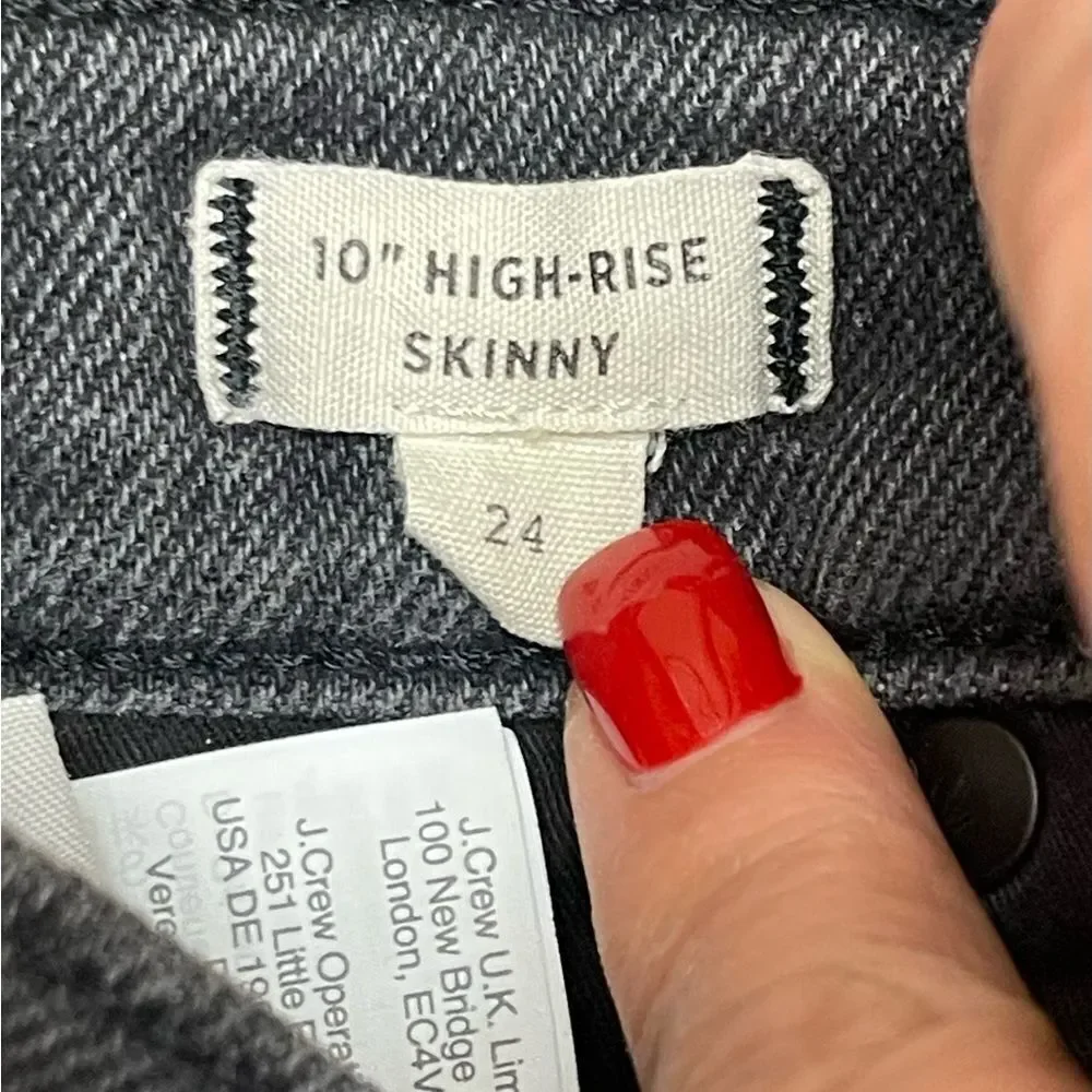 Madewell 10” High-Rise Black Distressed Skinny Jeans Size 24 EUC